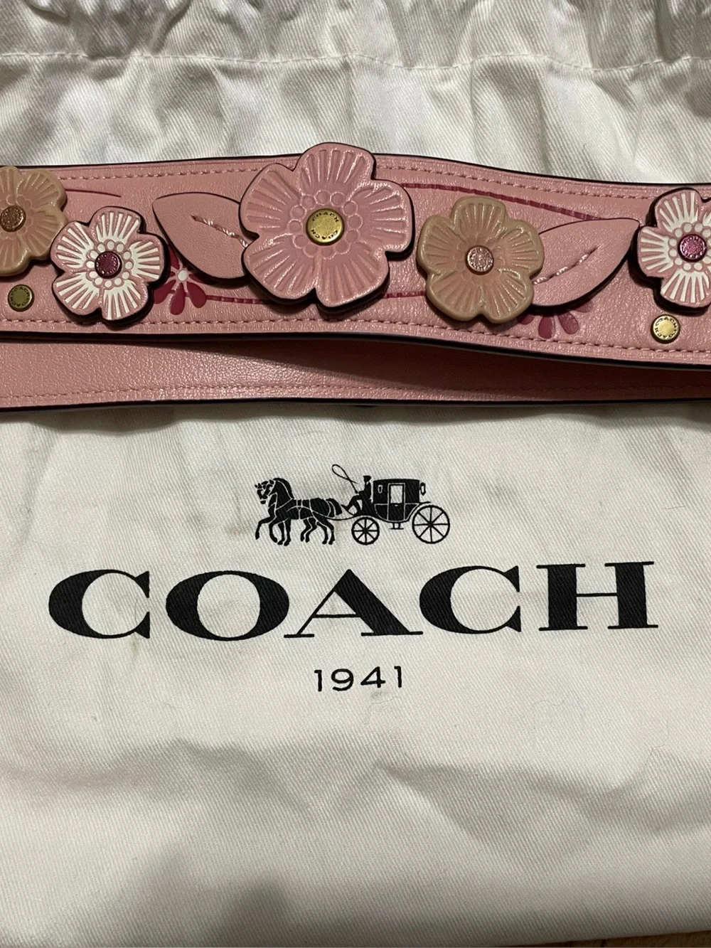 Coach Tea Rose Strap Pink